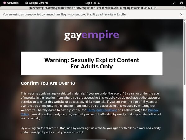Gay Empire Registration Form