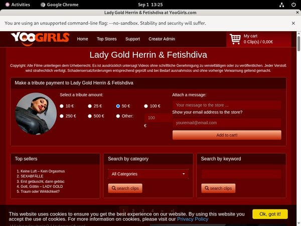 LadyGoldFetishdiva Paypal Deal