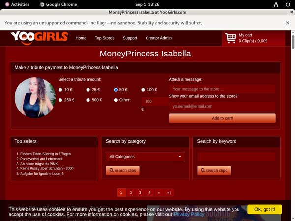 MoneyprincessIsabell Mit Bankkarte